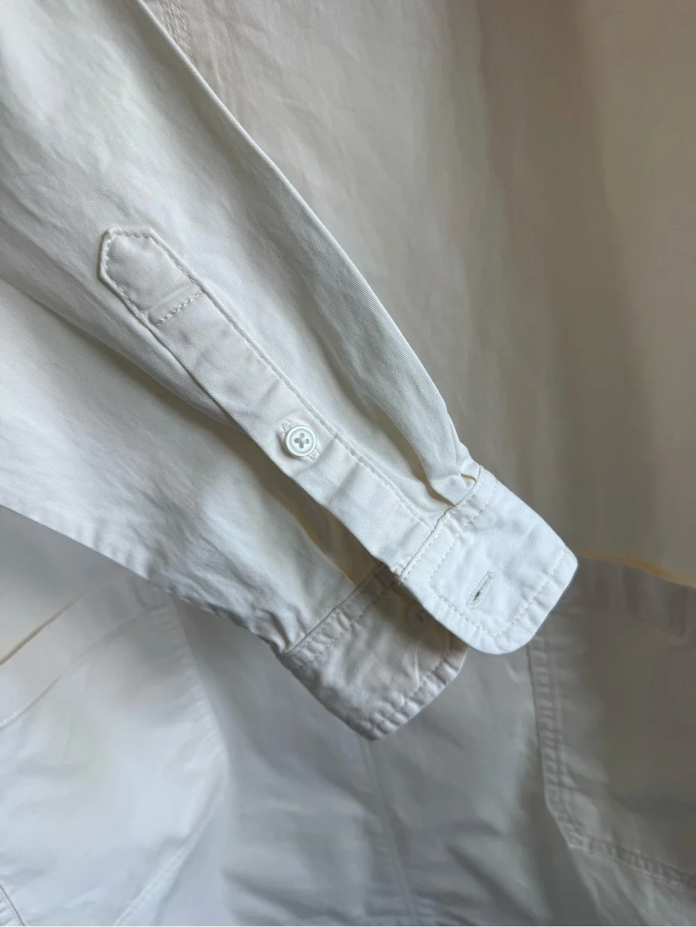 NWOT Everlane The Long Sleeve Organic  Cotton Utility Mini Dress Bone / Cream M